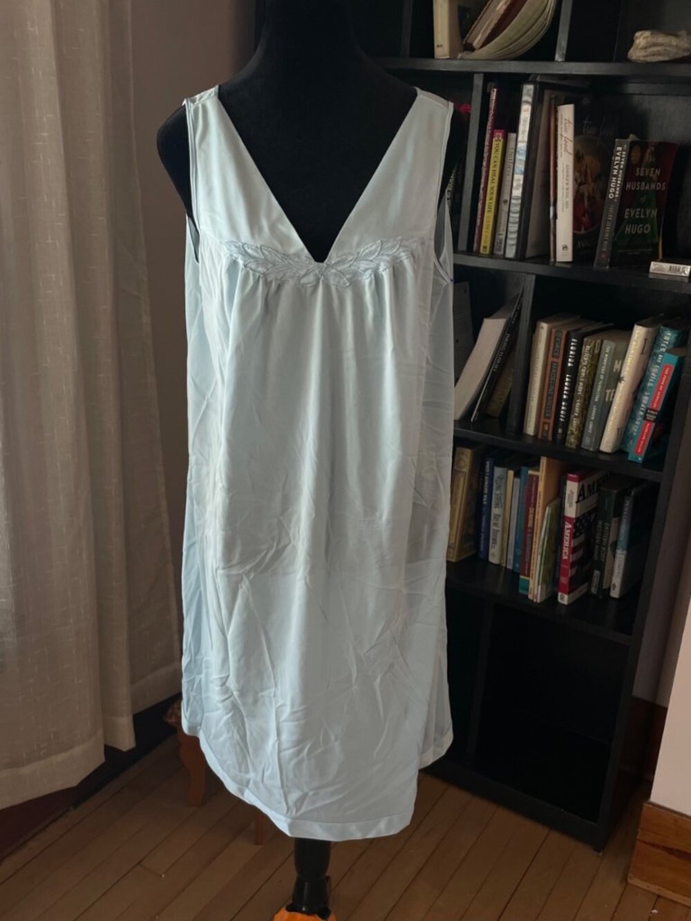 Vintage Vassarette Slip Dress Sheer Blue Women XL Fairy Coquette 90s Grandmacore